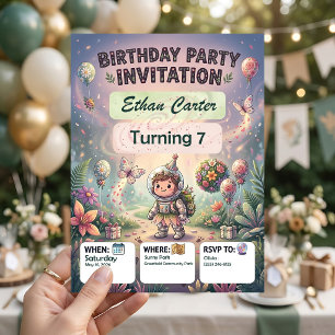 Moon Adventure Birthday Invitations Customizable Z