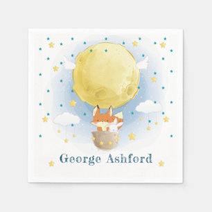 Moon Air Balloon Personalized Napkin