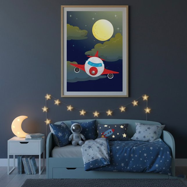 Moon And Aeroplane Poster (Creator Uploaded)