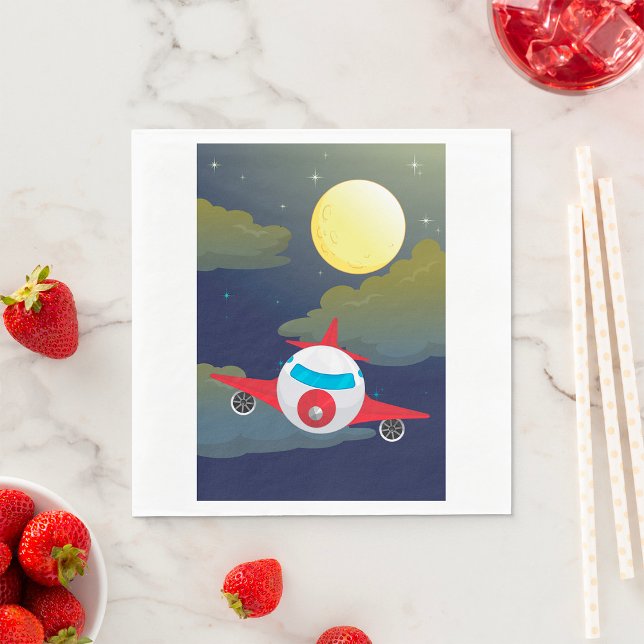 Moon And Airplane Napkins (Creator Uploaded)