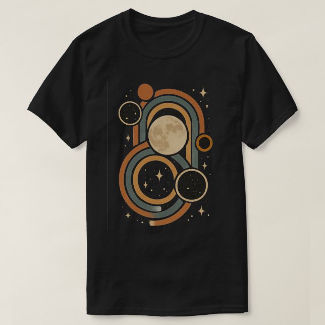 Moon And Artwork Dark  T-Shirt (Design Front)