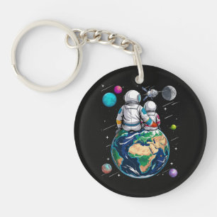 Moon And Astronaut Keychain