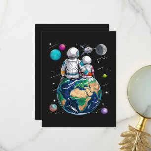 Moon And Astronaut Thank You Card