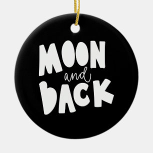 moon and back ceramic ornament