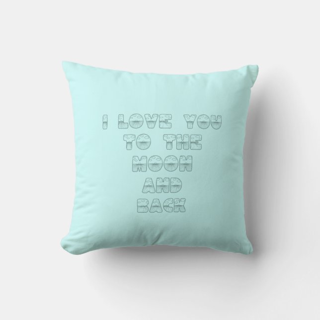 Moon and Back Throw Pillow (Front)