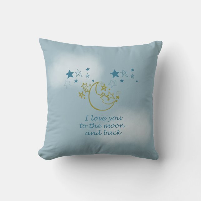 Moon and Back Throw Pillow (Front)