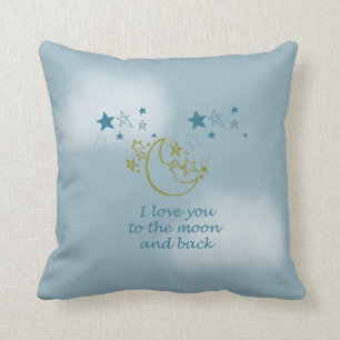 Moon and Back Throw Pillow