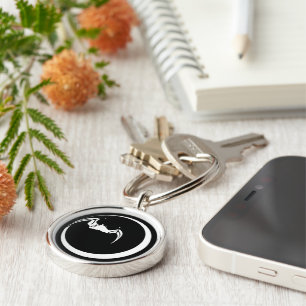 Moon and bat keychain