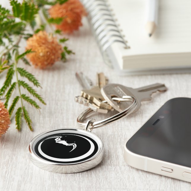 Moon and bat keychain (Side)