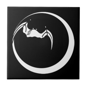 Moon and bat tile