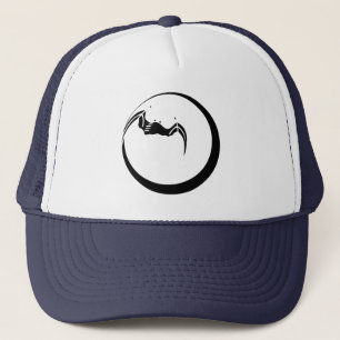Moon and bat trucker hat