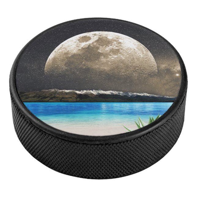 Moon And Beach Hockey Puck (3/4)