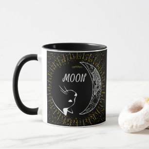 Moon and cat, Celestial Mug