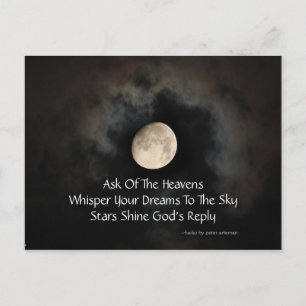 Moon and Clouds Haiku Postcard