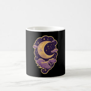 Moon and clouds night sky coffee mug