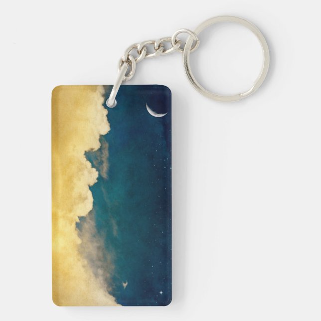 Moon And Cloudscape Keychain (Back)