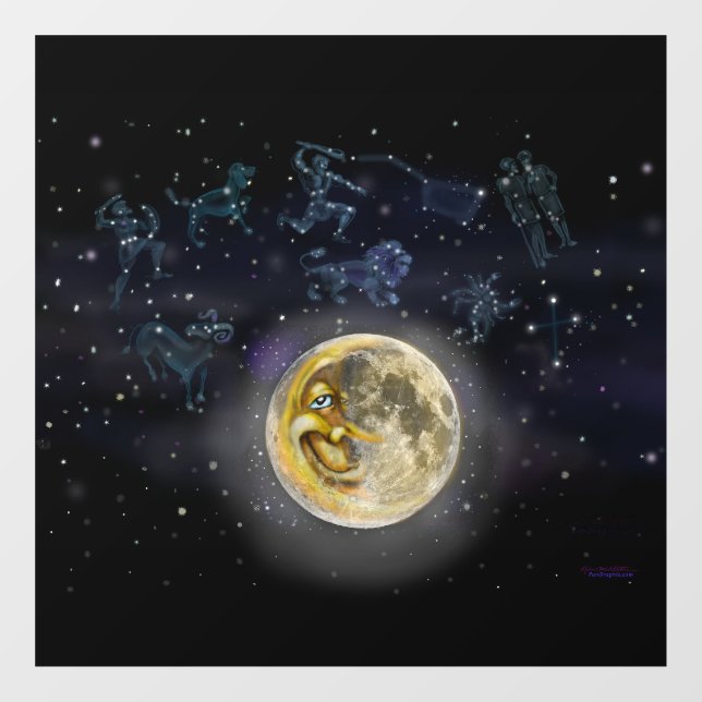 Moon and Constellations Window Cling (Sheet)