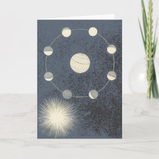 Moon and Earth Rotation - Birthday Space Artwork Card