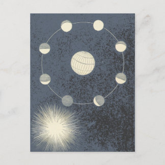 Moon and Earth Rotation - Birthday Space Artwork Postcard
