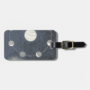 Moon and Earth Rotation - Cool Retro Space Artwork Luggage Tag