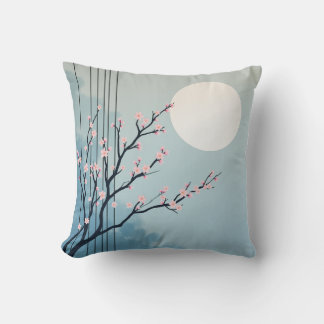 Moon and fall throw pillow