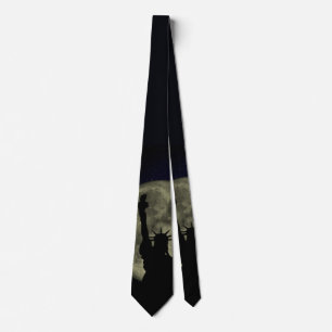Moon and Lady Liberty Tie