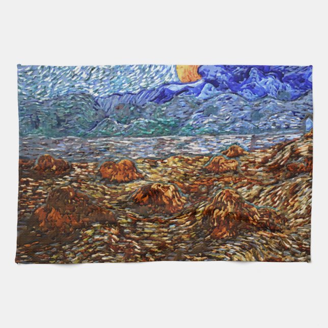 Moon and Landscape Kitchen Towel (Horizontal)