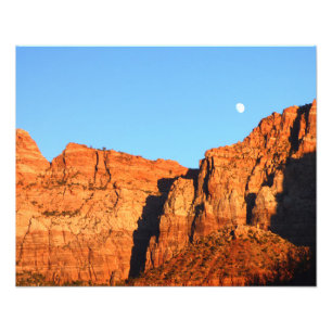 Moon and Red Rocks at Sunset Photo Print 20" x 16"