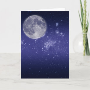 Moon and Shining Stars Card