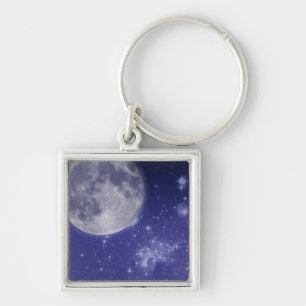 Moon and Shining Stars Keychain