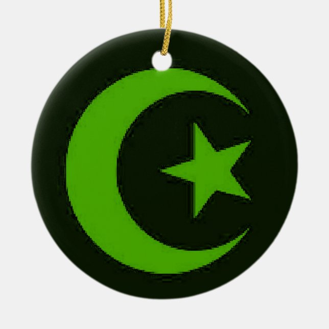 Moon and Star green ornament (Front)