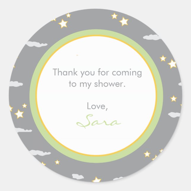 Moon and Stars Address Label/Favour Sticker (Front)