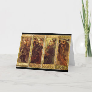 Moon and Stars - Alfons Mucha Card