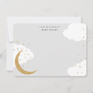 Moon and Stars, Baby Personalized Flat Card