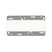 Moon and Stars Baby Shower Address Label