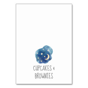 Moon and Stars Baby Shower Buffet Food Labels Table Number