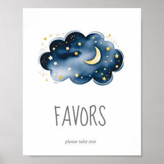 Moon and Stars Baby Shower Favours Sign