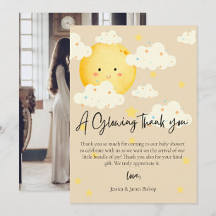 Moon and Stars Baby Shower Photo Thank you Card