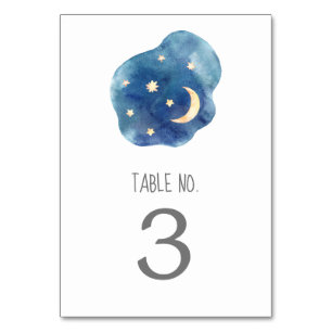 Moon and Stars Baby Shower Table Number