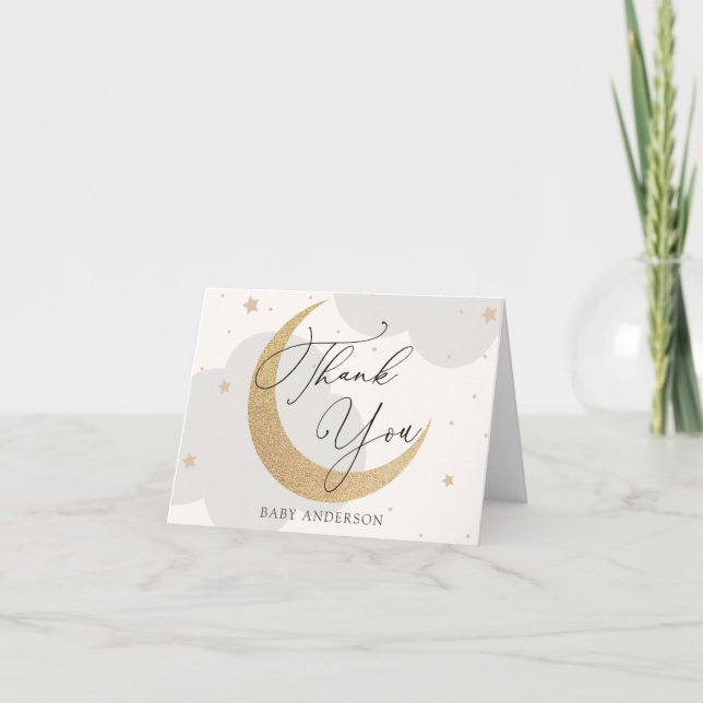 Moon and Stars Baby Shower Thank You (Front)