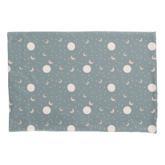 Moon and stars - blue pillowcase