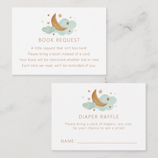 Moon and Stars Book Request/Raffle Enclosure Card (Front/Back)