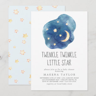 Moon and Stars Boy Twinkle Twinkle Little Star Invitation