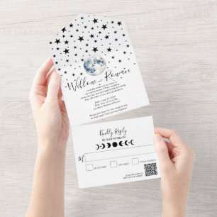 Moon and Stars Celestial All in One Wedding Invite