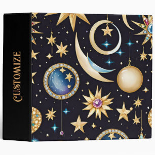 Moon And Stars Celestial Binder