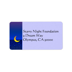 Moon and Stars Custom Address Label