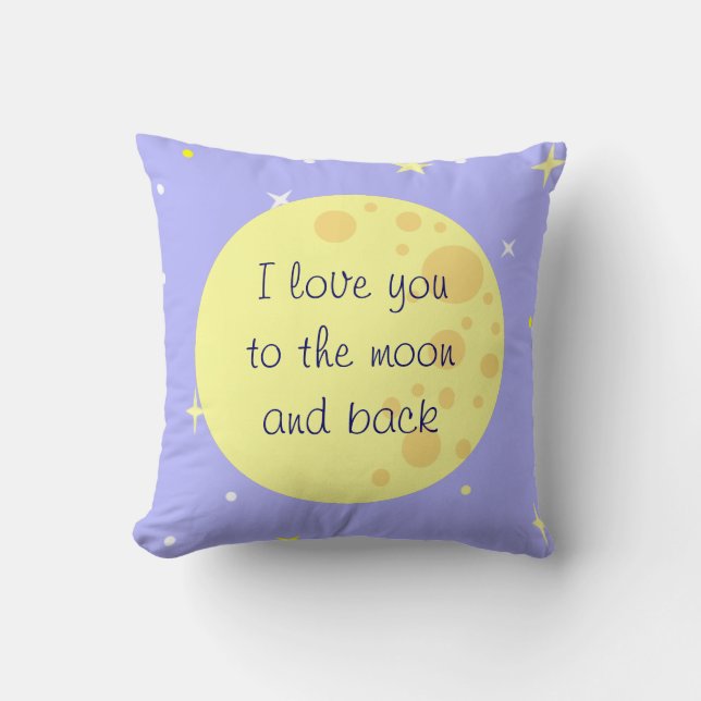 Moon and Stars Customizable Pillow (Front)