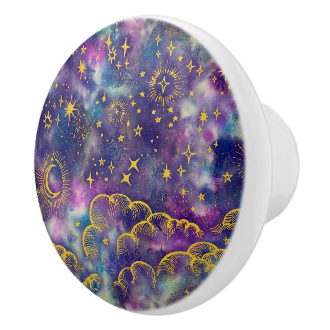 "Moon and Stars" Drawer Knob Pull (Gold-Etc) (Right)