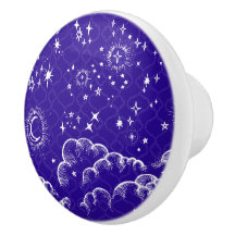 "Moon and Stars" Drawer Knob Pull (WH/BLU/PUR)