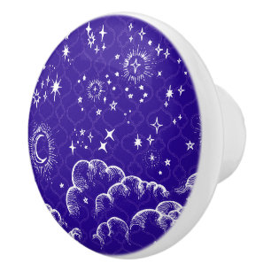 "Moon and Stars" Drawer Knob Pull (WH/BLU/PUR)